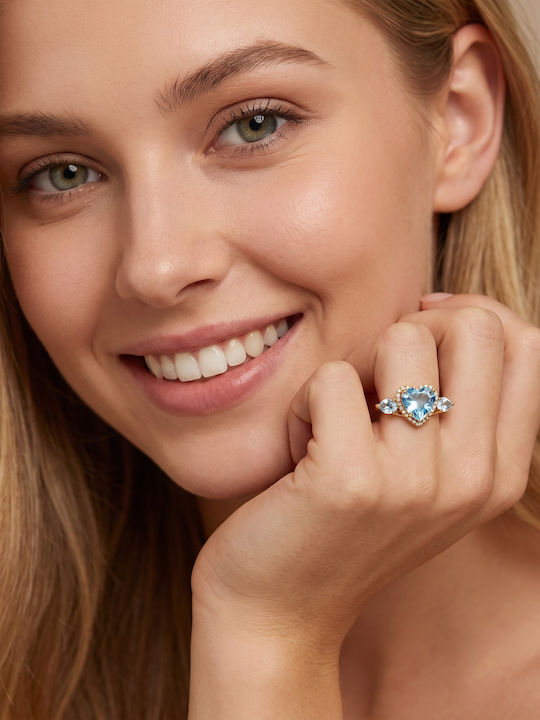 Diamond Group Women's Ring with Diamond from 18K Gold