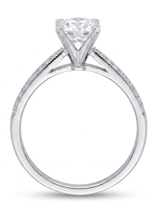 CHrysolithos Women's Ring with Zircon Made of Silver ADK0347