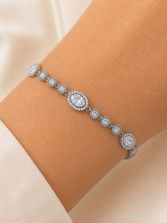 CHrysolithos Brățară Pentru Femei Rosette Din Argint Cu Zircon ABR1009 CHrysolithos Brățară Pentru Femei Rosette Din Argint Cu Zircon ABR1009