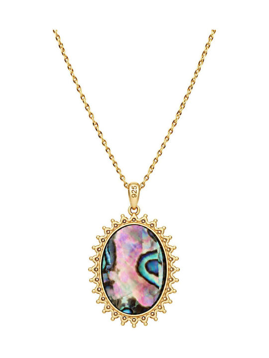 Ulysses Silver Pendant "Saint Paisios" Silver 925 14k Gold Plating Zircon Nacre Chain Gold Plated Silver 925 Ulysses Silver Pendant "Saint Paisios" Silver 925 14k Gold Plating Zircon Nacre Chain Gold Plated Silver 925