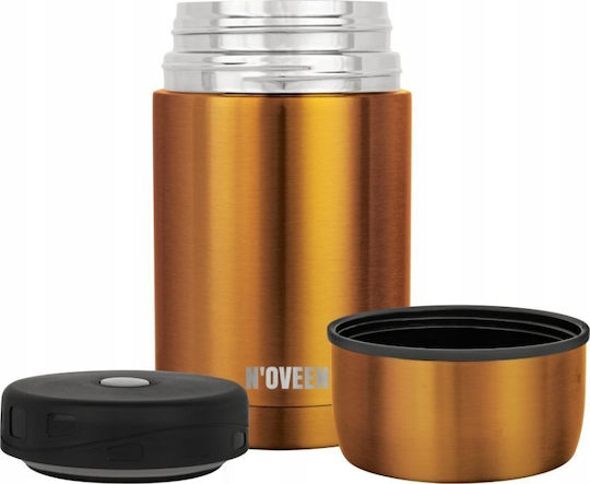 N'Oveen Sticlă Termos Oțel Inoxidabil Fără BPA 800ml Maro cu Mâner
