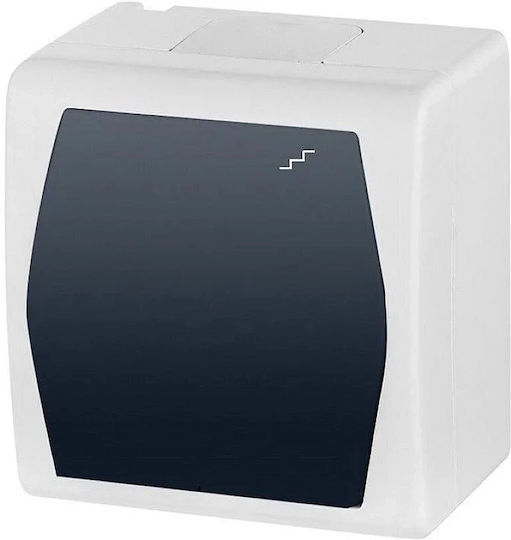 Elektro Plast Waterproof Recessed Wall Switch with Frame Aller Retour White