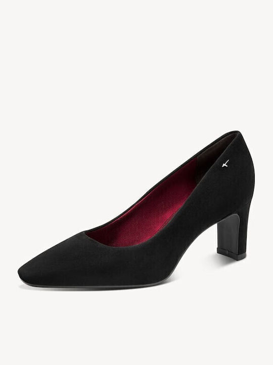 Wildleder Spitze Zehe Pumps mit Mittelhohem Absatz Schwarz