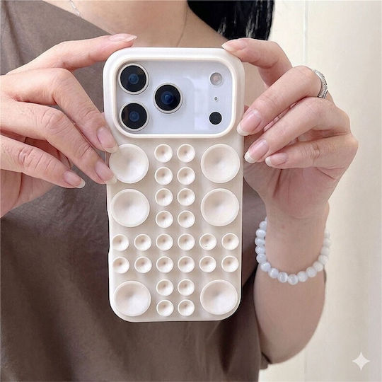 Suction Cup Silicone Case Antique White Apple iPhone 17 Pro Max/18 Pro Max