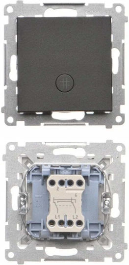 Kontakt-Simon Vertiefter Elektrischer Wandtaster ohne Rahmen Elektrische Wandschalter Schwarz