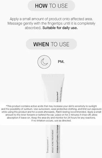 Transparent Lab Adult Acne Treatment Cream Face 30ml