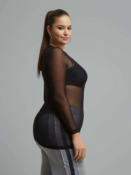 Bluza Damă Mânecă Lungă Neagră
