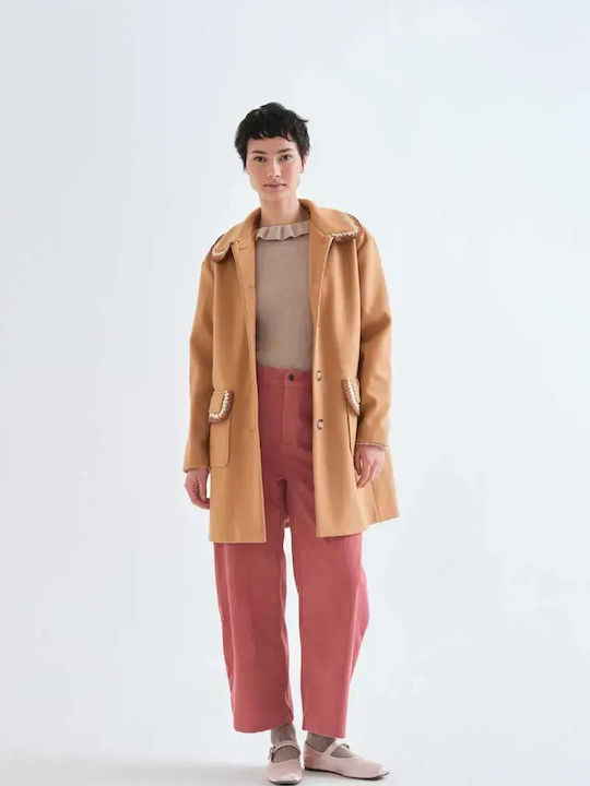 Women's Long Sleeve Beige Blouse