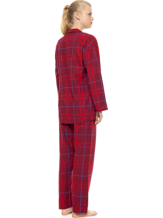 Pink Label Sommerliches Damen-Schlafanzug-Hose Burgundisch