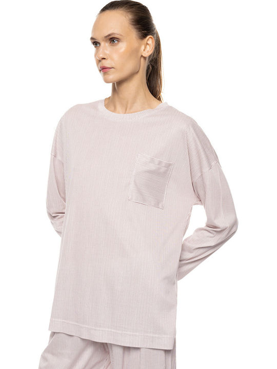 Pink Label Pink Label Damen Schlafanzug Set Burgundisch Winter
