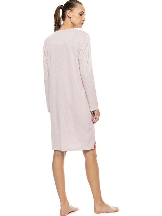 Pink Label Winter Damen Nachthemd Bordeaux
