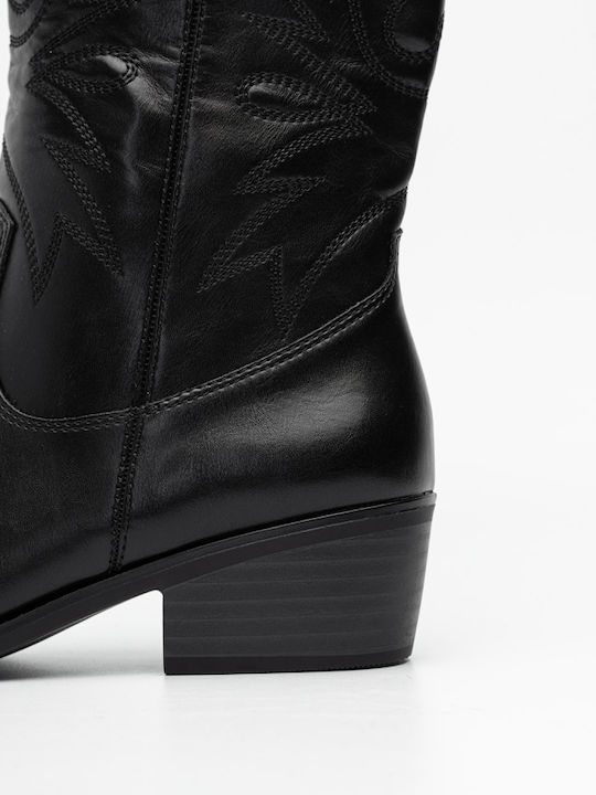 Damen Cowboy Stiefeletten Schwarz
