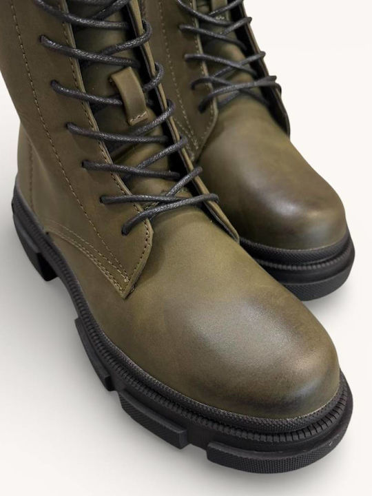 Women's Green Combat Boots