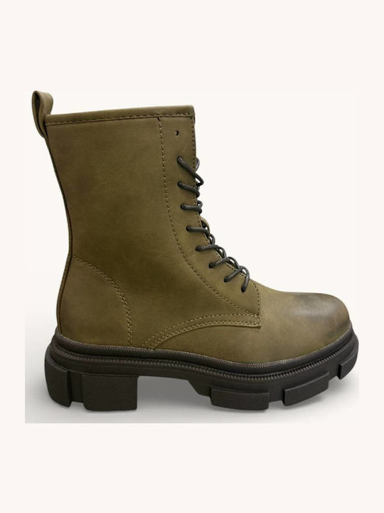 Women's Green Combat Boots