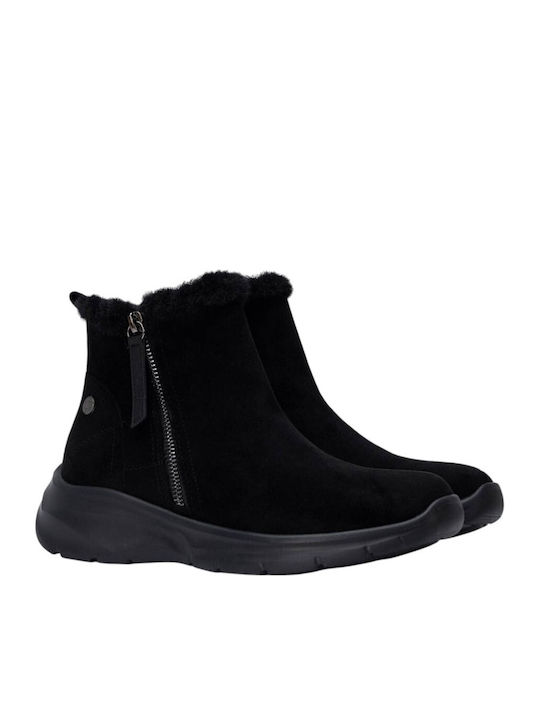 Women's Ankle Boots with Fur Black