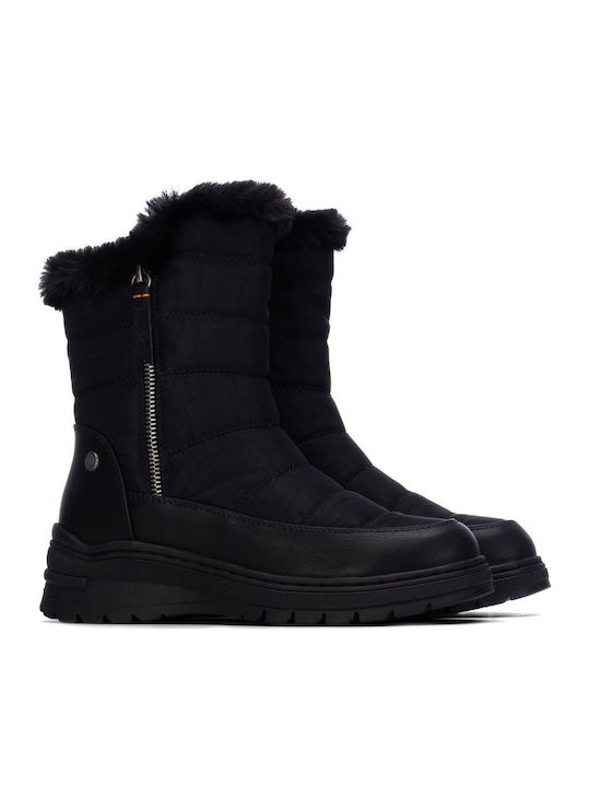 Women's Ankle Boots with Fur Black
