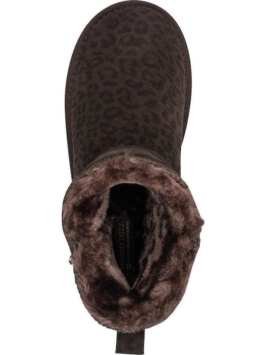 Suede Women's Ankle Boots Brown