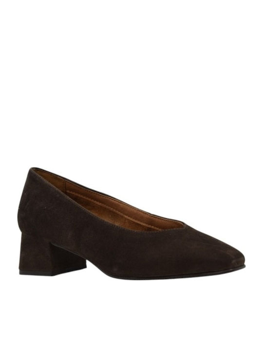 Wildleder Pumps mit niedrigem Absatz Braun