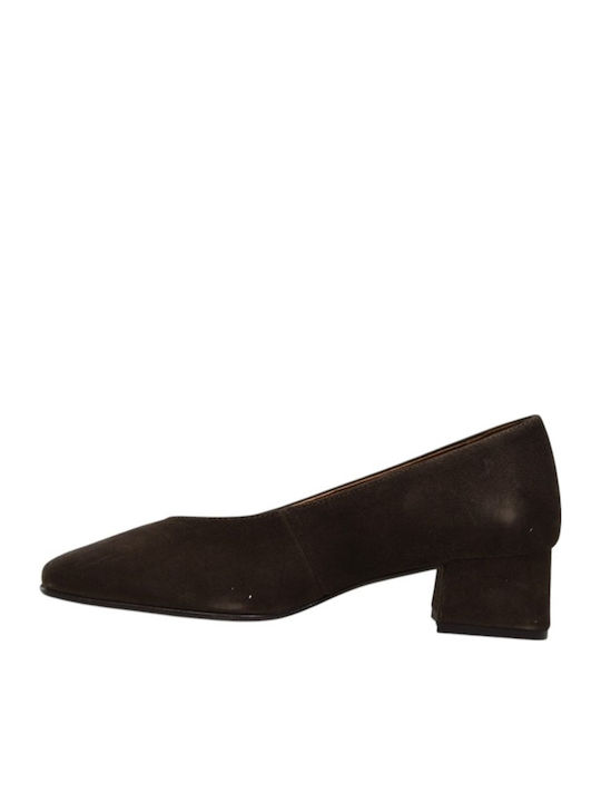 Wildleder Pumps mit niedrigem Absatz Braun