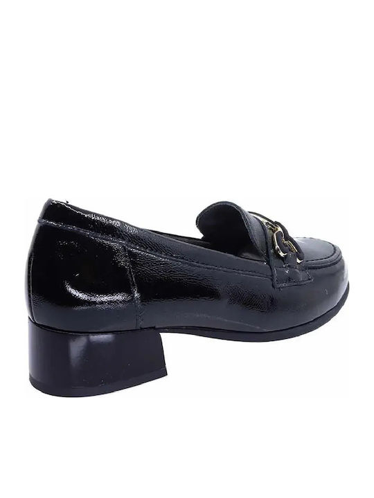 Leder Damen Mokassins in Schwarz Farbe