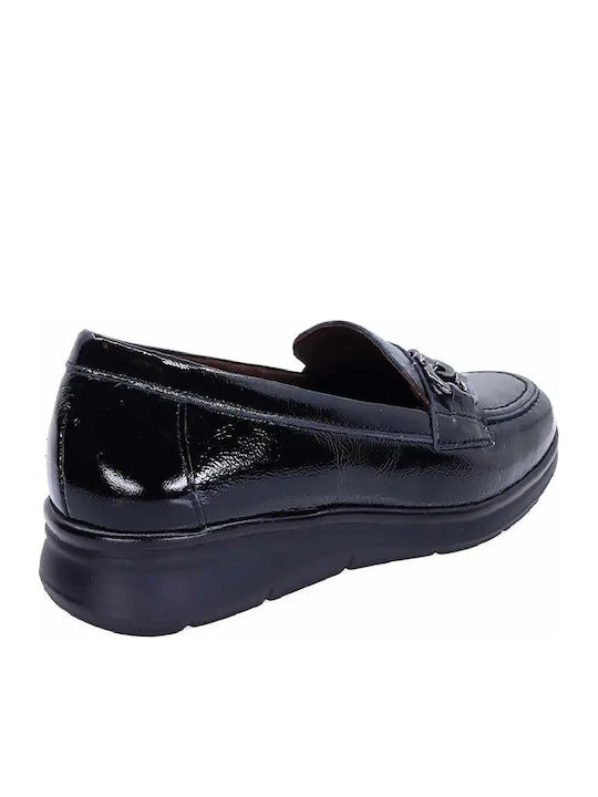 Leather Women's Moccasins In Black Color