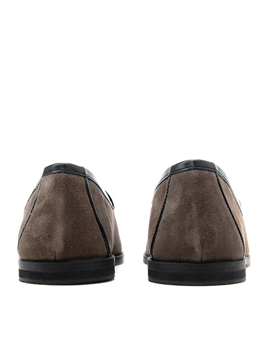 Suede Women's Loafers in Brown Colour