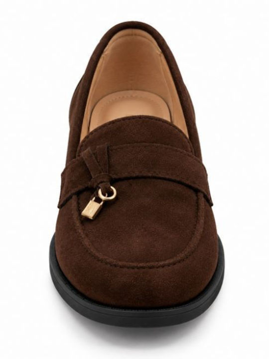 Wildleder Damen Mokassins in Braun Farbe