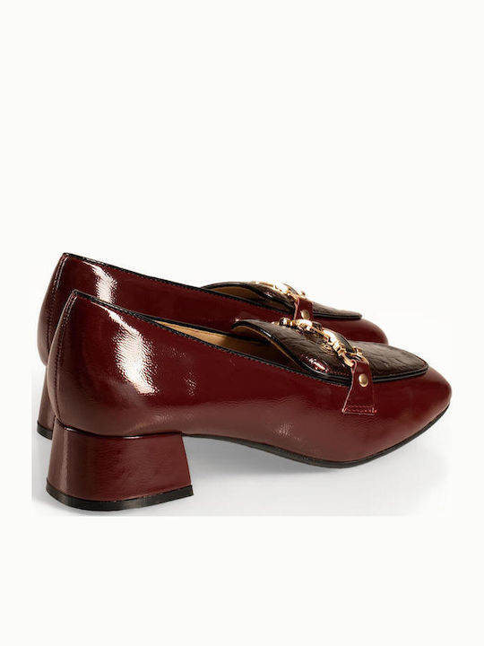 Pantofi Cu Toc Din Lac Burgundy