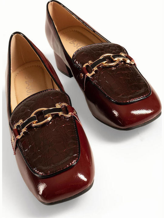 Pantofi Cu Toc Din Lac Burgundy