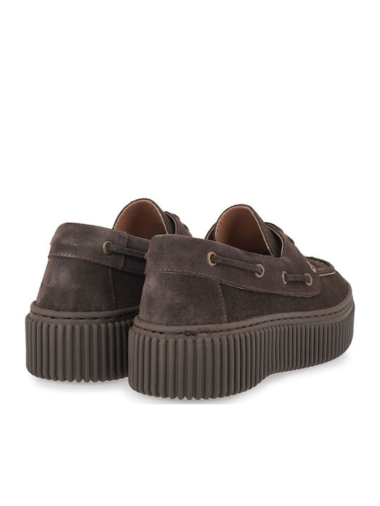 Suede Women's Moccasins In Brown Colour