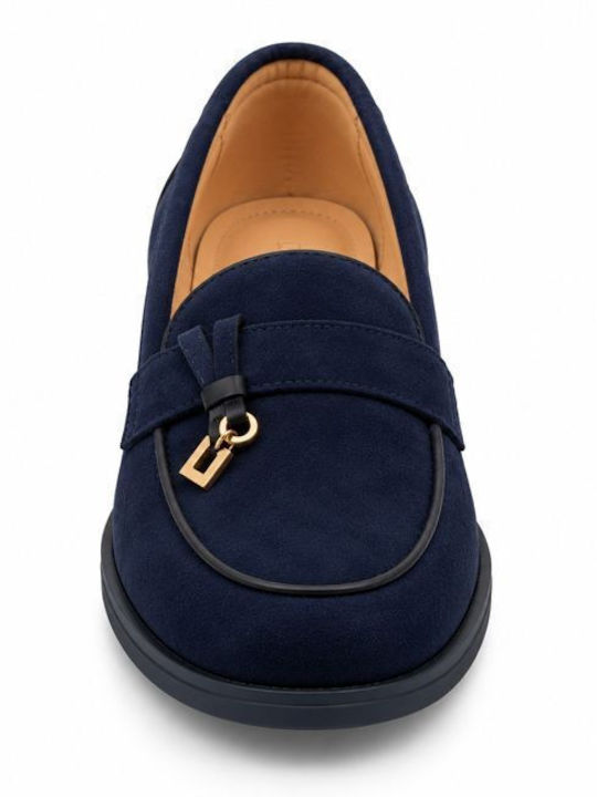 Wildleder Damen Mokassins in Blau Farbe
