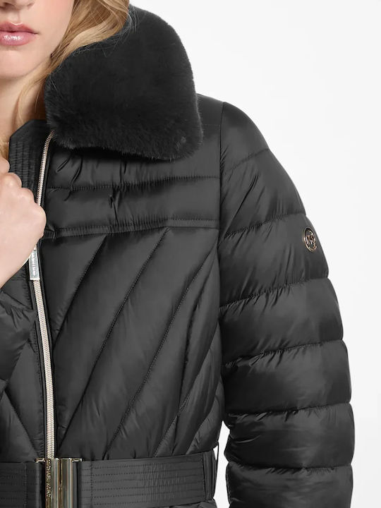 Дамско Puffer яке за зима Черно
