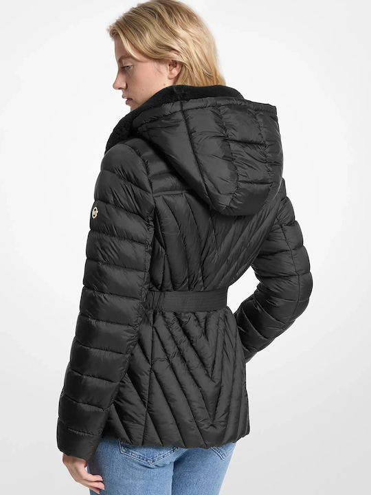 Дамско Puffer яке за зима Черно