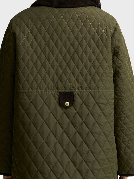 Damen Jacke Für Winter Olive