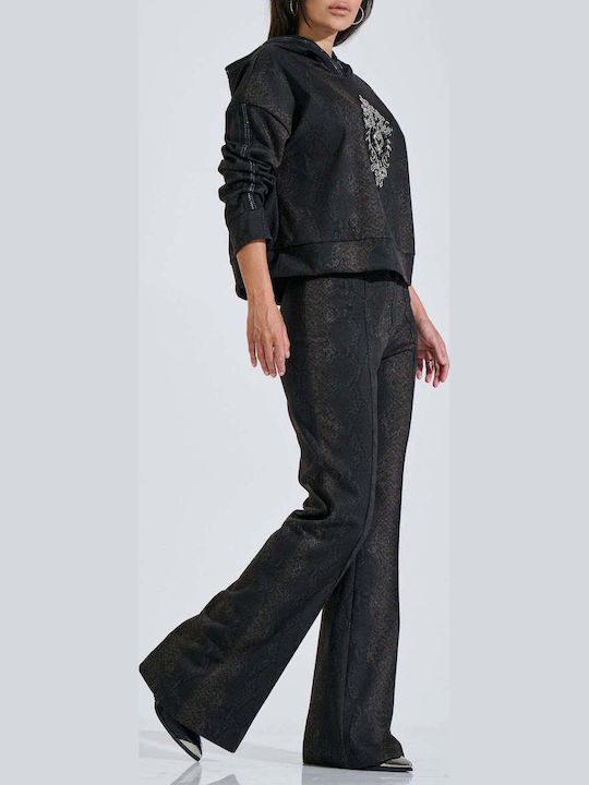 Bill Cost Women's Fabric Trousers Leopard Black