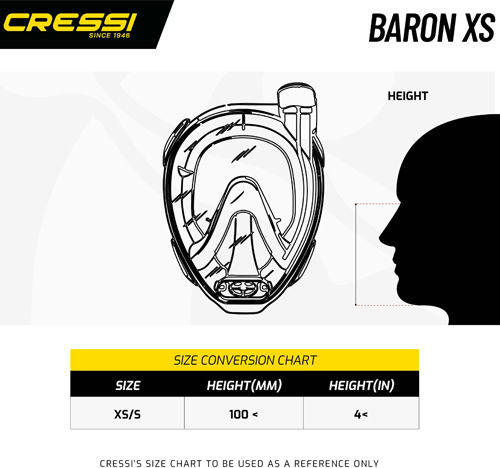 CressiSub Baron Tauchmaske Silikon Vollgesicht Kinder Transparent