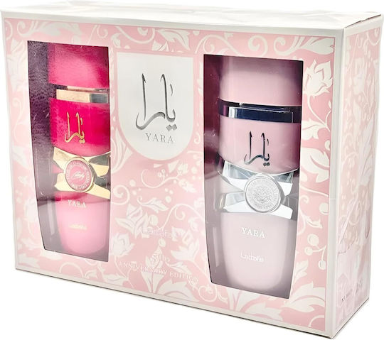 Lattafa Yara Anniversary Set Cadou Parfum Pentru Femei 5 Ani 2x100 Ml Yara Edp + Yara Candy Edp