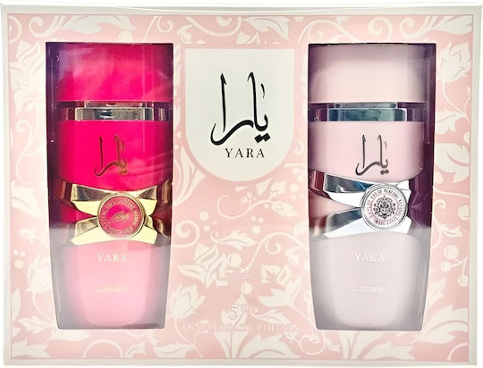 Lattafa Yara Anniversary Set Cadou Parfum Pentru Femei 5 Ani 2x100 Ml Yara Edp + Yara Candy Edp