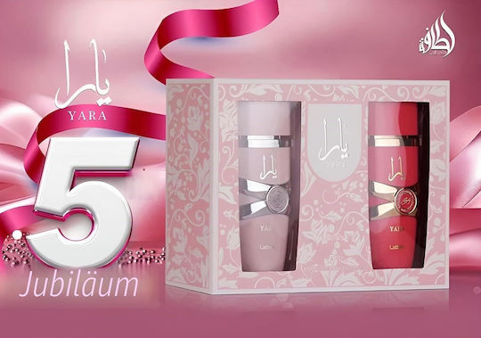 Lattafa Yara Anniversary Set Cadou Parfum Pentru Femei 5 Ani 2x100 Ml Yara Edp + Yara Candy Edp