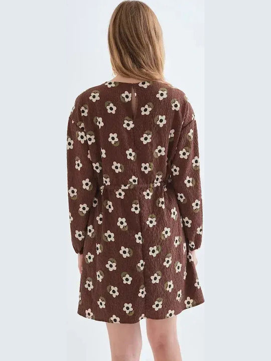 Summer Mini T-Shirt Dress Brown