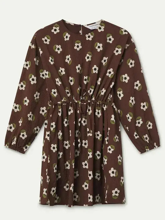 Summer Mini T-Shirt Dress Brown