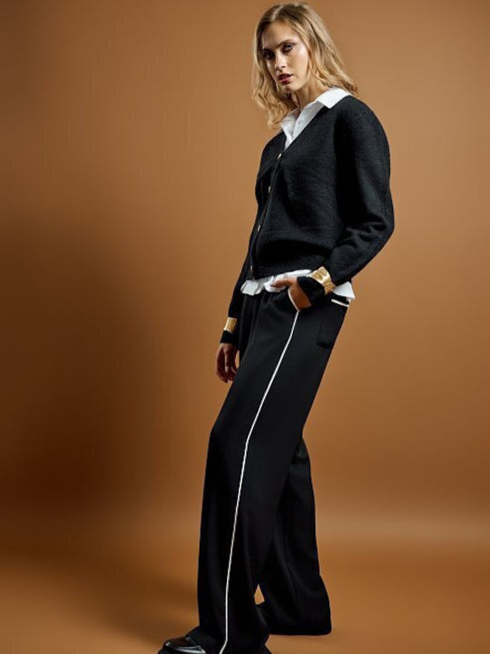 Women's Knitted Cardigan with Buttons Black