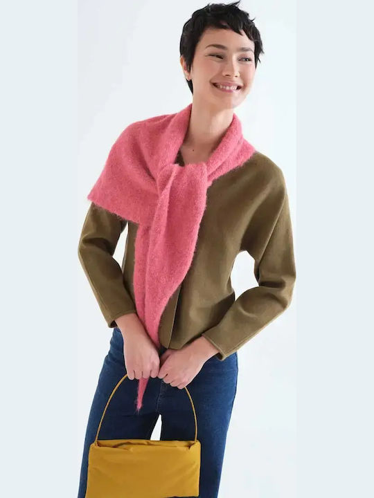Lange Gestrickte Damen Strickjacke mit Knöpfen Olive