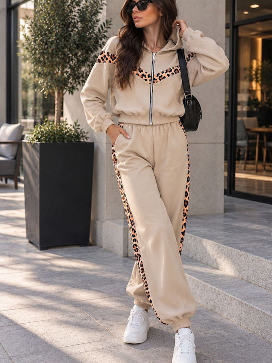 Beige Tracksuit Set