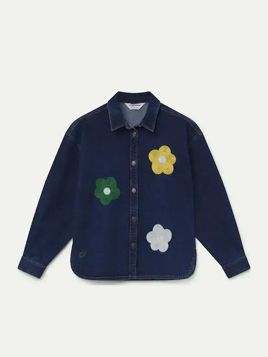 Long Sleeve Women's Denim Shirt Blue