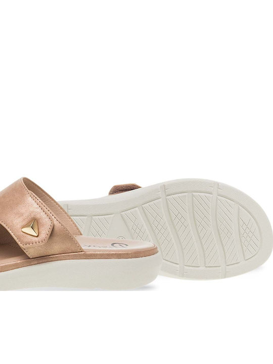 Кожени Дамски Анатомични Сандали Flatforms Бежови