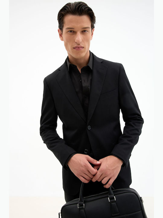 Jachetă De Costum Pentru Bărbați Cu Fit Slim Negru