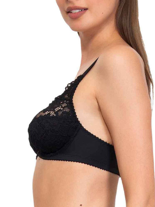 Balconette Black Bra without Padding with Underwire