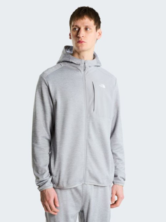 Men's Hooded Fleece Jacket Tnf Pale Grey Heather
