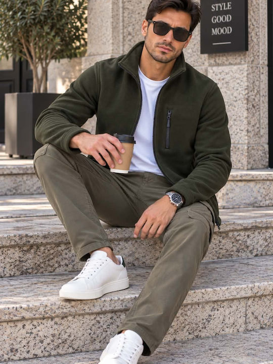 Herren Fleecejacke Khaki